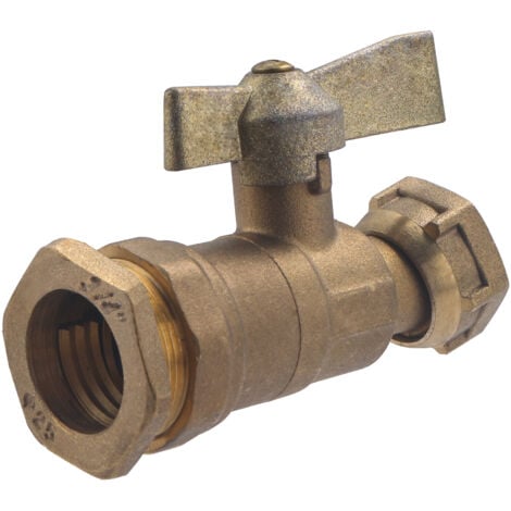 Vanne femelle 1/4 tour écrou libre laiton