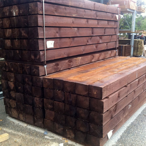 Traverse paysagère Chêne - traité Classe 4 - 100 x 200 mm L.2.00 m