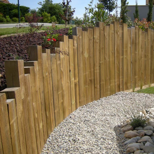 Traverse paysagère Chêne - traité Classe 4 - 100 x 200 mm L.2.00 m