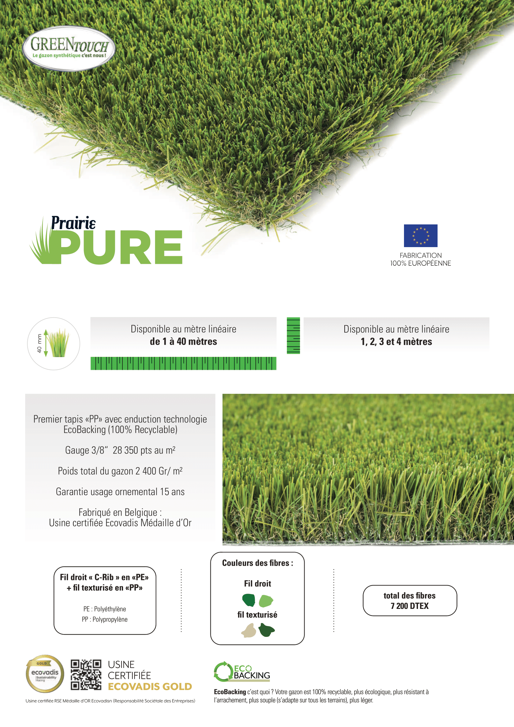 Prairie Pure - Gazon Synthétique