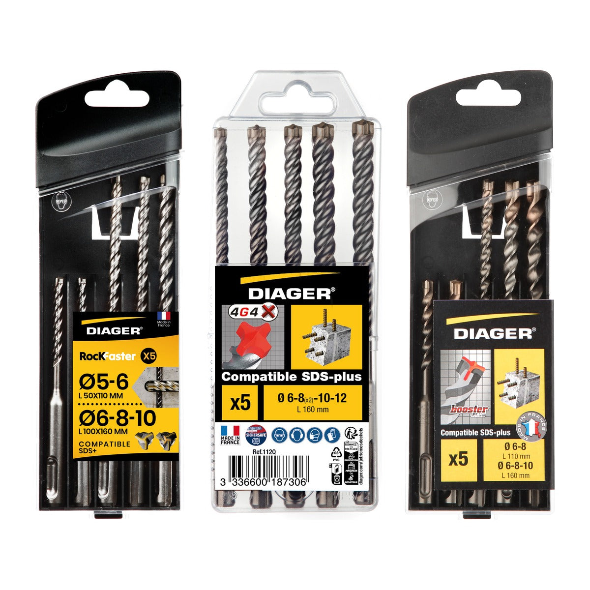 Coffret de 5 forets à béton SDS+ — DIAGER