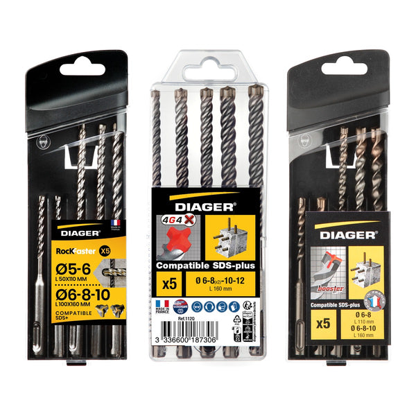 Coffret de 5 forets à béton SDS+ — DIAGER