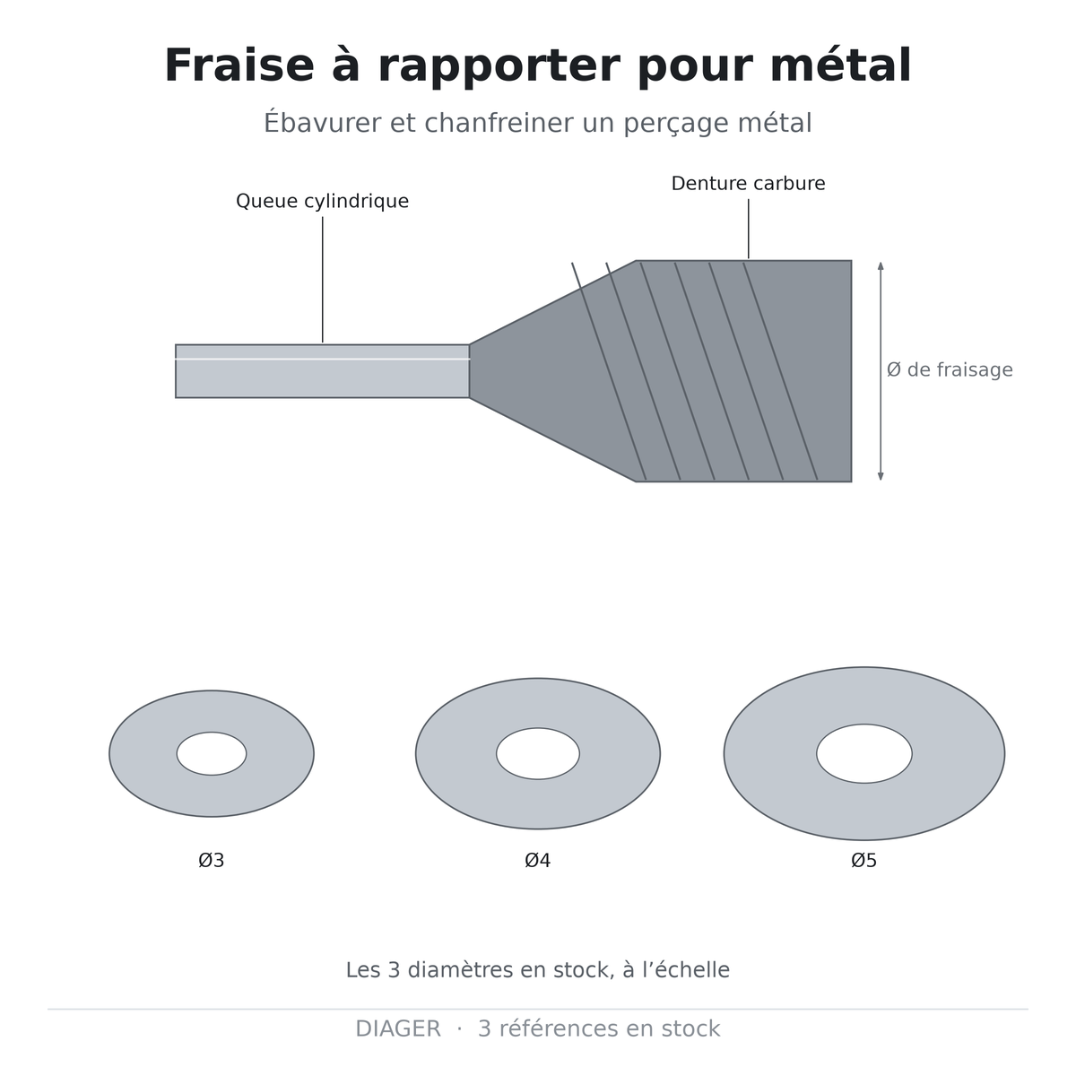 Fraise à rapporter pour métal — DIAGER
