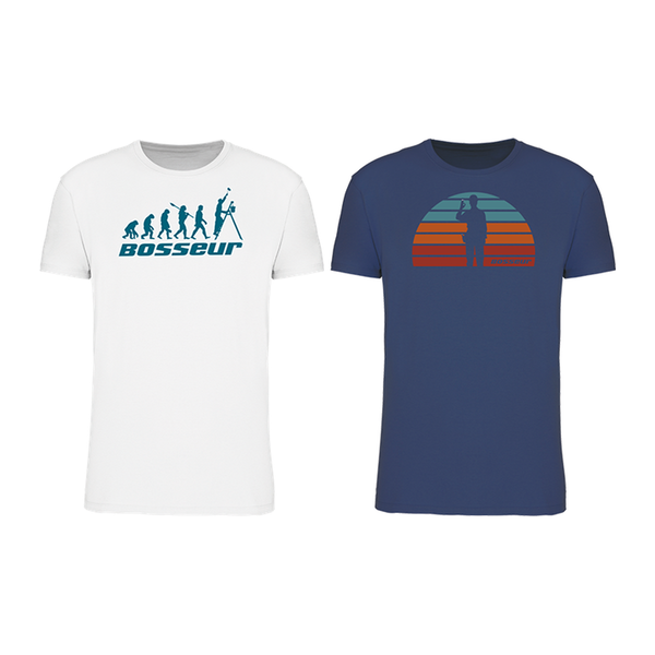Lot de 2 tee-shirts Bosseur EVO blanc