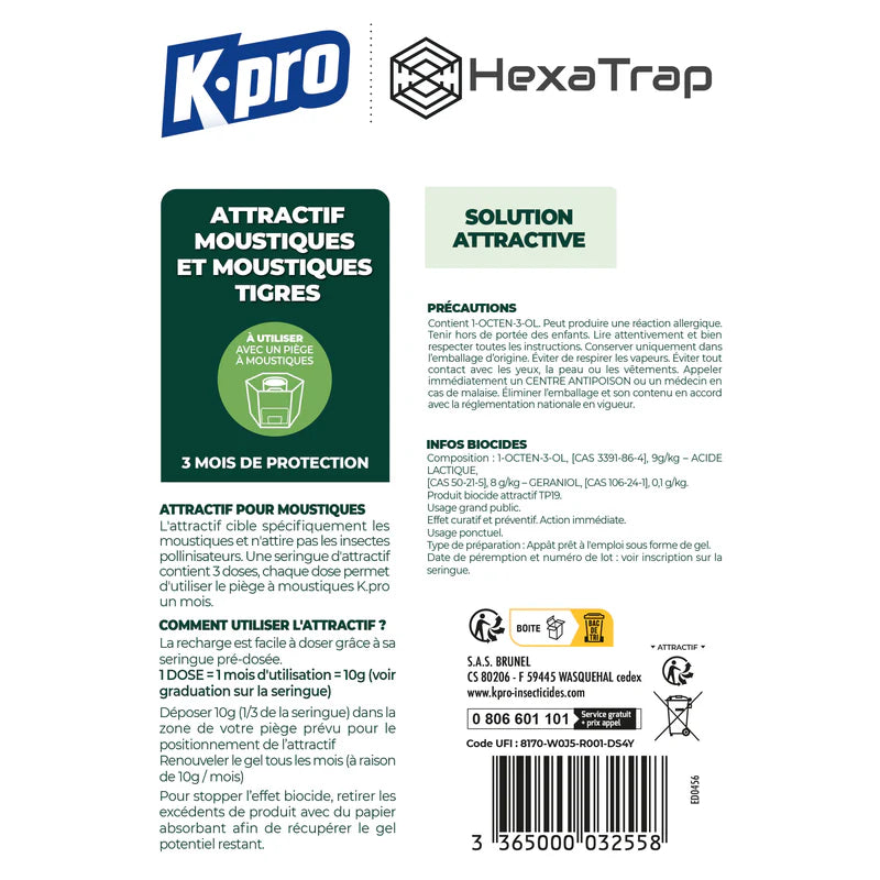 Recharge attractif piège moustiques - Kpro